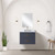 Lexora Castor 24 inch W x 18 in D Blue Single Bath Wall Hung Vanity Cabinet Acrylic Countertop, 18 in Mirror and Faucet Set - LVC24SE511