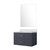 Lexora Castor 30 inch W Blue Single Bath Wall Hung Vanity Cabinet White Quartz Countertop and 28 in Mirror - LVC30SE210