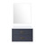 Lexora Castor 30 inch W Blue Single Bath Wall Hung Vanity Cabinet Cultured Marble Countertop and 28 in Mirror - LVC30SE310