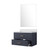 Lexora Castor 30 inch W Blue Single Bath Wall Hung Vanity Cabinet Cultured Marble Countertop and 28 in Mirror - LVC30SE310