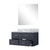 Lexora Castor 36 inch W Blue Single Bath Wall Hung Vanity Cabinet Carrara Marble Countertop and 34 in Mirror - LVC36SE110