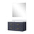 Lexora Castor 36 inch W Blue Single Bath Wall Hung Vanity Cabinet White Quartz Countertop and 34 in Mirror - LVC36SE210