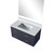 Lexora Castor 36 inch W Blue Single Bath Wall Hung Vanity Cabinet White Quartz Countertop and 34 in Mirror - LVC36SE210
