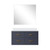 Lexora Castor 36 inch W Blue Single Bath Wall Hung Vanity Cabinet Cultured Marble Countertop and 34 in Mirror - LVC36SE310