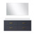 Lexora Castor 48 inch W Blue Single Bath Wall Hung Vanity Cabinet White Quartz Countertop and 43 in Mirror - LVC48SE210