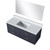 Lexora Castor 48 inch W Blue Single Bath Wall Hung Vanity Cabinet White Quartz Countertop and 43 in Mirror - LVC48SE210