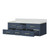 Lexora Castor 60 inch W Blue Double Sink Wall Hung Vanity Cabinet and White Quartz Top - LVC60DE200