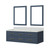 Lexora Castor 60 inch W Blue Double Sink Wall Hung Vanity Cabinet, White Quartz Top, and 28 in Mirrors - LVC60DE210