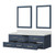 Lexora Castor 60 inch W Blue Double Sink Wall Hung Vanity Cabinet, White Quartz Top, and 28 in Mirrors - LVC60DE210