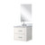 Lexora Castor 20 inch W x 18 in D White Single Bath Wall Hung Vanity Cabinet Acrylic Countertop, 18 in Mirror and Faucet Set - LVC20SA511