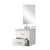 Lexora Castor 20 inch W x 18 in D White Single Bath Wall Hung Vanity Cabinet Acrylic Countertop, 18 in Mirror and Faucet Set - LVC20SA511