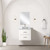 Lexora Castor 20 inch W x 18 in D White Single Bath Wall Hung Vanity Cabinet Acrylic Countertop, 18 in Mirror and Faucet Set - LVC20SA511