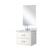 Lexora Castor 24 inch W x 18 in D White Single Bath Wall Hung Vanity Cabinet Acrylic Countertop, 18 in Mirror and Faucet Set - LVC24SA511