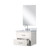 Lexora Castor 24 inch W x 18 in D White Single Bath Wall Hung Vanity Cabinet Acrylic Countertop, 18 in Mirror and Faucet Set - LVC24SA511
