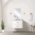 Lexora Castor 24 inch W x 18 in D White Single Bath Wall Hung Vanity Cabinet Acrylic Countertop, 18 in Mirror and Faucet Set - LVC24SA511