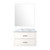 Lexora Castor 30 inch W White Single Bath Wall Hung Vanity Cabinet Carrara Marble Countertop and 28 in Mirror - LVC30SA110