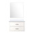 Lexora Castor 30 inch W White Single Bath Wall Hung Vanity Cabinet White Quartz Countertop and 28 in Mirror - LVC30SA210