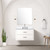 Lexora Castor 30 inch W White Single Bath Wall Hung Vanity Cabinet White Quartz Countertop and 28 in Mirror - LVC30SA210
