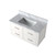 Lexora Castor 36 inch W White Single Bath Wall Hung Vanity Cabinet and Carrara Marble Top - LVC36SA100