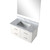 Lexora Castor 36 inch W White Single Bath Wall Hung Vanity Cabinet Carrara Marble Countertop and 34 in Mirror - LVC36SA110