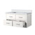 Lexora Castor 36 inch W White Single Bath Wall Hung Vanity Cabinet and White Quartz Top - LVC36SA200
