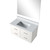 Lexora Castor 36 inch W White Single Bath Wall Hung Vanity Cabinet Cultured Marble Countertop and 34 in Mirror - LVC36SA310