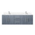 Lexora Geneva 60 in. W Dark Grey Wall Mount Double Sink Vanity Cabinet, White Quartz Top, and Faucet Set - LVG60DB201