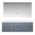 Lexora Geneva 60 in. W Dark Grey Wall Mount Double Sink Vanity Cabinet, White Quartz Top, and 60 in. LED Mirror - LVG60DB210