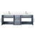 Lexora Geneva 60 in. W Dark Grey Wall Mount Double Sink Vanity Cabinet, Cultured Marble Top, and Faucet Set - LVG60DB301