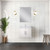 Lexora Geneva 24 in. W Glossy White Wall Mount Bath Vanity Cabinet and Carrara Marble Top - LVG24SM100