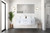 Lexora Geneva 60 in. W Glossy White Wall Mount Double Sink Vanity Cabinet, White Quartz Top, and Faucet Set - LVG60DM201