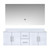 Lexora Geneva 60 in. W Glossy White Wall Mount Double Sink Vanity Cabinet, White Quartz Top, and 60 in. LED Mirror - LVG60DM210