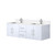 Lexora Geneva 60 in. W Glossy White Wall Mount Double Sink Vanity Cabinet, Cultured Marble Top, and Faucet Set - LVG60DM301