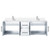 Lexora Geneva 60 in. W Glossy White Wall Mount Double Sink Vanity Cabinet, Cultured Marble Top, and Faucet Set - LVG60DM301