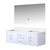 Lexora Geneva 60 in. W Glossy White Wall Mount Double Sink Vanity Cabinet, Cultured Marble Top, and 60 in. LED Mirror - LVG60DM310