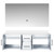 Lexora Geneva 60 in. W Glossy White Wall Mount Double Sink Vanity Cabinet, Cultured Marble Top, and 60 in. LED Mirror - LVG60DM310