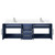 Lexora Geneva 60 in. W Navy Blue Wall Mount Double Sink Vanity Cabinet, Cultured Marble Top, and Faucet Set - LVG60DE301