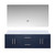 Lexora Geneva 60 in. W Navy Blue Wall Mount Double Sink Vanity Cabinet, Cultured Marble Top, and 60 in. LED Mirror - LVG60DE310