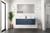 Lexora Geneva 60 in. W Navy Blue Wall Mount Double Sink Vanity Cabinet, Cultured Marble Top, and 60 in. LED Mirror - LVG60DE310