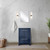 Lexora Lafarre 24 inch W x 20 in D Navy Blue Bath Vanity Cabinet, White Quartz Top and Chrome Faucet Set - LVLF24SNB201