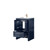 Lexora Lafarre 24 inch W x 20 in D Navy Blue Bath Vanity Cabinet, Cultured Marble Top and Rose Gold Faucet Set - LVLF24SNB304