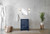 Lexora Lafarre 24 inch W x 20 in D Navy Blue Bath Vanity Cabinet, Cultured Marble Top and 18 in Mirror - LVLF24SNB310