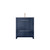 Lexora Lafarre 30 inch W x 20 in D Navy Blue Bath Vanity Cabinet, White Quartz Top and Rose Gold Faucet Set - LVLF30SNB204