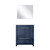 Lexora Lafarre 30 inch W x 20 in D Navy Blue Bath Vanity Cabinet, White Quartz Top and 28 in Mirror - LVLF30SNB210
