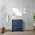 Lexora Lafarre 30 inch W x 20 in D Navy Blue Bath Vanity Cabinet, Cultured Marble Top and Chrome Faucet Set - LVLF30SNB301
