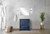 Lexora Lafarre 30 inch W x 20 in D Navy Blue Bath Vanity Cabinet, Cultured Marble Top and Chrome Faucet Set - LVLF30SNB301
