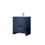 Lexora Lafarre 30 inch W x 20 in D Navy Blue Bath Vanity Cabinet, Cultured Marble Top and Brushed Nickel Faucet Set - LVLF30SNB302