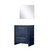 Lexora Lafarre 30 inch W x 20 in D Navy Blue Bath Vanity Cabinet, Cultured Marble Top and 28 in Mirror - LVLF30SNB310