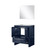 Lexora Lafarre 30 inch W x 20 in D Navy Blue Bath Vanity Cabinet, Cultured Marble Top and 28 in Mirror - LVLF30SNB310