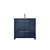 Lexora Lafarre 36 inch W x 20 in D Navy Blue Bath Vanity Cabinet, White Quartz Top and Gun Metal Faucet Set - LVLF36SNB203